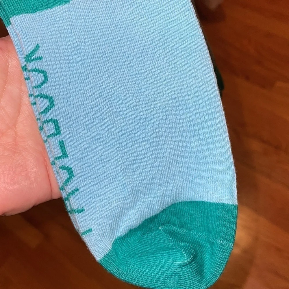 Facebook Employee Unisex Teal and Blue Color block Socks Two Pairs OS NWT